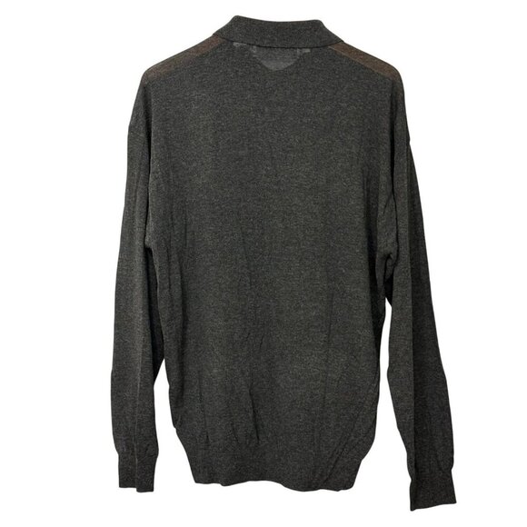 Jhane Barnes Vintage Lightweight Collared Polo Sweater Viscose Nylon Gray Size L - Picture 3 of 7